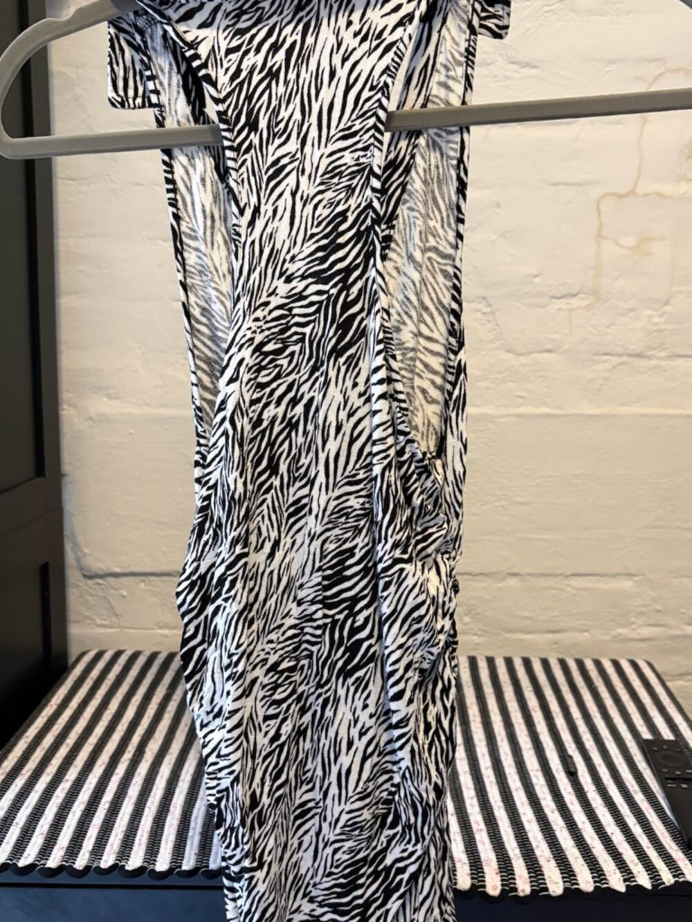 Free People Zebra Racerback Button Up Ruched Top, Size XS - Picture 2 of 4